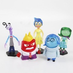 Inside Out Joy Anger Sadness Playset 5 Figure Cake Topper Toy Doll Set Birthday