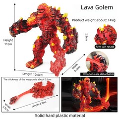 Lava Golem Figure Magma Monster 11cm Fire Demon Eldrador Style Toy Kid Gift