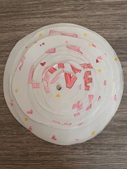 I Love You Paper Puzzle Solvable Item, Handmade; White, Pink, and Red