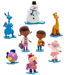 Disney Doc McStuffins Deluxe 8 piece Figurine PlaySet Figure Set Lambie Chilly