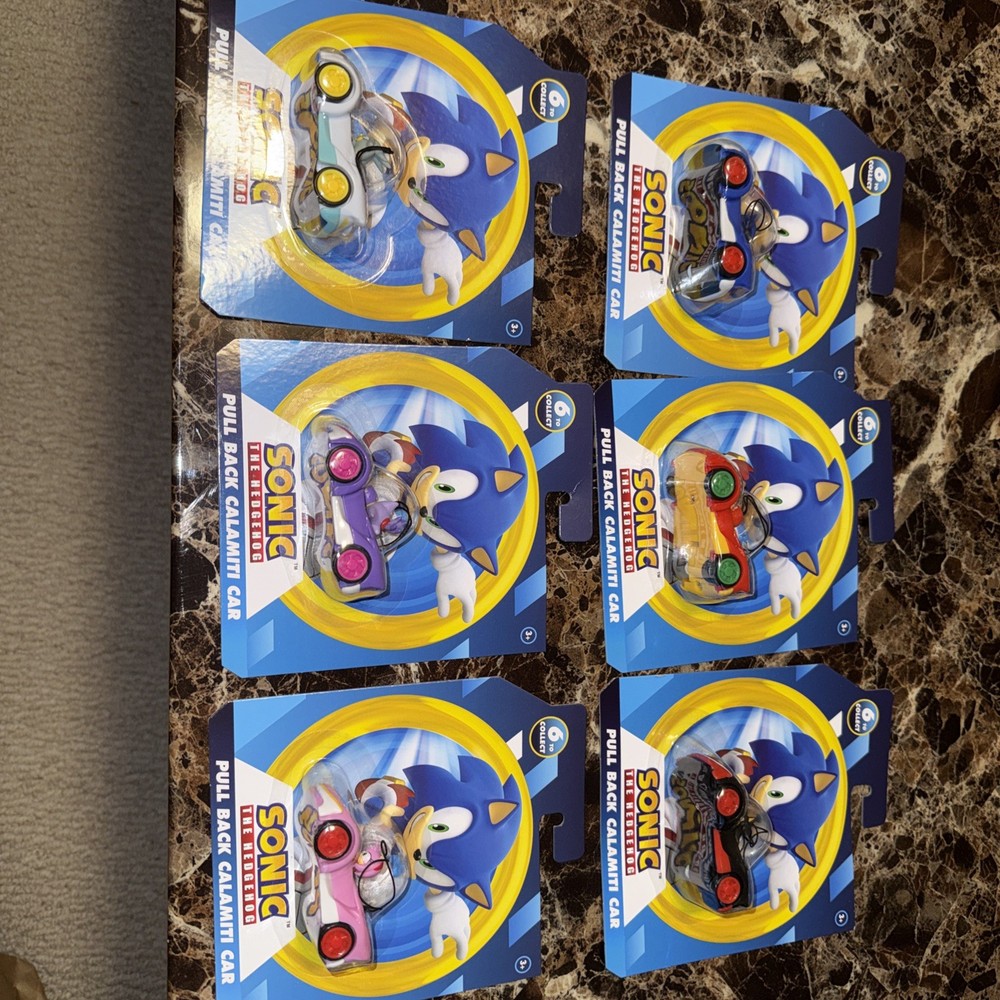 SONIC THE HEDGEHOG 2025 UK EXCLUSIVE SET OF 6 7cm PULL-BACK CARS By KHADOU NEW!