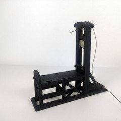 Vintage Wood Guillotine Model Accessories Scene Prop For Action Figure Doll Toy