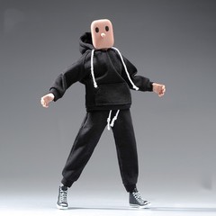 US 1/12 Black Hoodie Pants Trousers Clothes Fit 6in Male TBL Action Figure Model