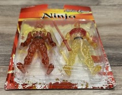 GREENBRIER ORANGE & YELLOW TRANSLUCENT NINJA ACTION FIGURES W/SWORDS – SEALED!!!