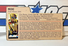 GI Joe Doc 1983 v1 *100% COMPLETE w/File Card, Near Mint! Vintage ARAH No Cracks