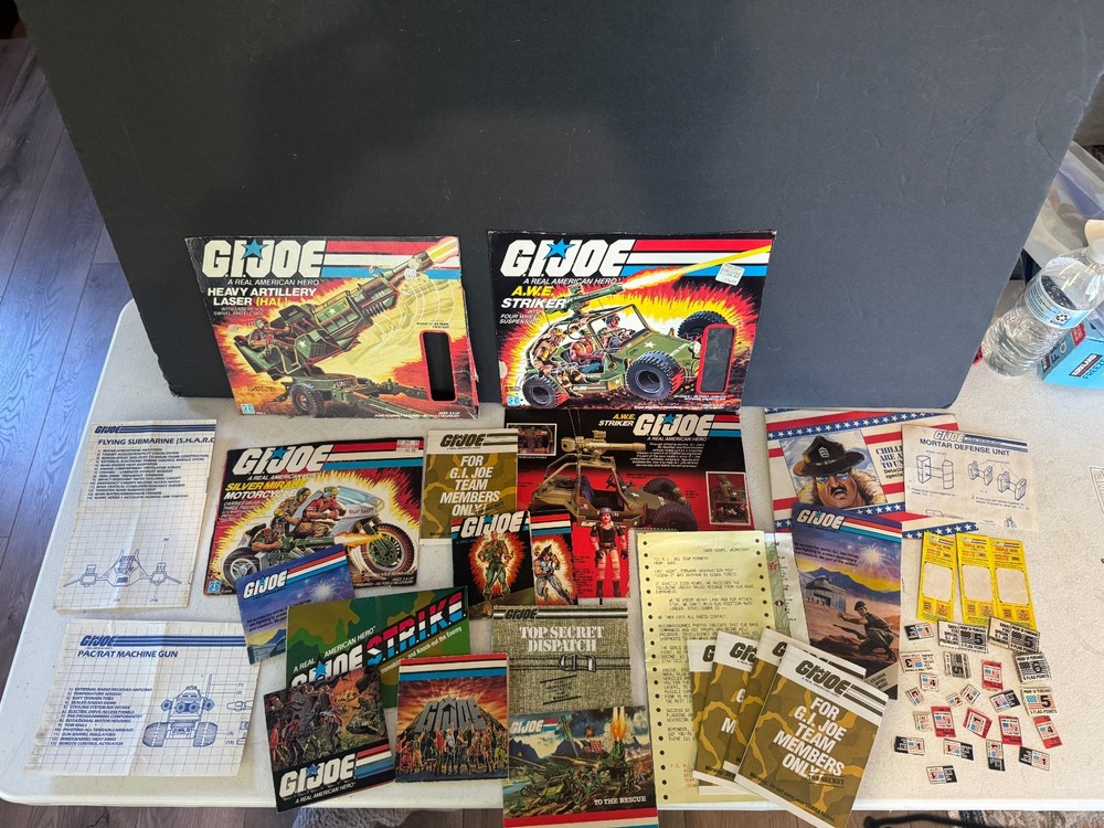 Vtg GI Joe ARAH Paperwork Lot Instructions Blueprints Catalogs Stickers 1982-85