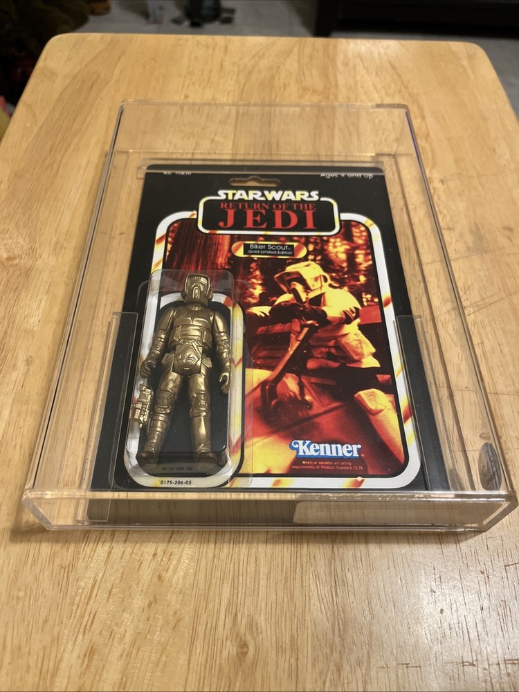 Star Wars ROTJ Biker Scout MOC Gold Custom CAS Archival RARE
