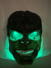🟢 Vintage 2008 Hulk Light-Up Mask 💥 Green LED Eyes | Halloween Cosplay