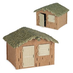 1/18 Scale Diy Small Wooden House Scene Props For Figure Model Kid Emulation Toy