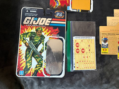 GI Joe 25th HasLab Pulse Cardback File Card Blueprint Sticker Lot Super7