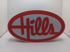 Retro Hills department store logo lightbox sign white/red