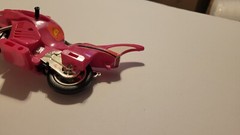 1995 Power Rangers Shark Cycle Vehicles Red Pink and White