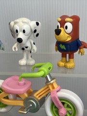 Bluey Playtime Adventures Bike Scooter Go Kart Figure Lot Set Bingo Chloe Rusty