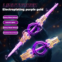 viral dual Lightsaber Glowing Laser Rotating Sword Toys Spark Spinning Sword Do