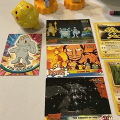Pokemon Mixed Lot of 14 Items: Figures, Cards, Lapras Plush, VTG Pencil, Book