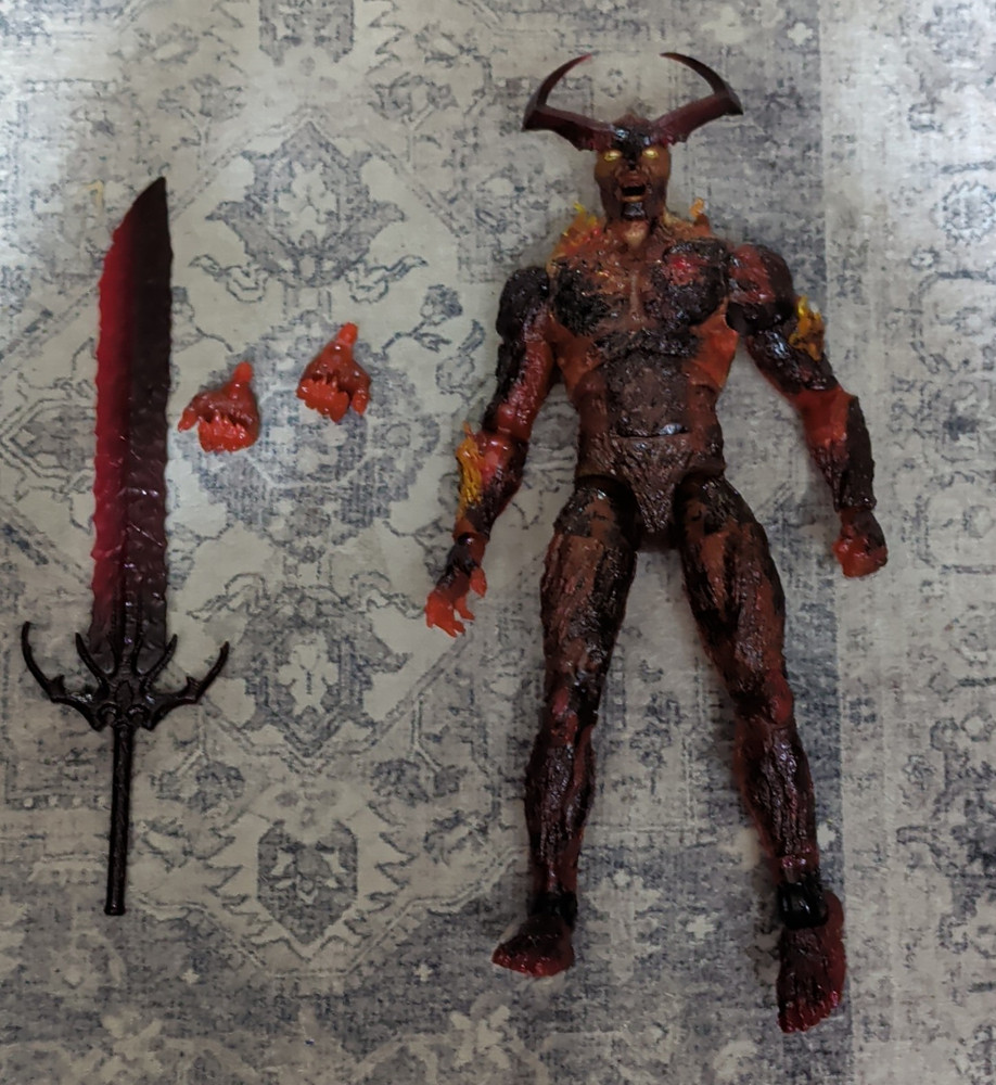 Demon Monster Action Figure Brown/Red/Black/Orange w/ Sword & Alternate Hands