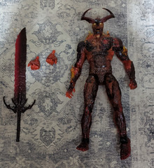 Demon Monster Action Figure Brown/Red/Black/Orange w/ Sword & Alternate Hands