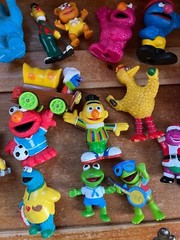 Large Mixed Lot of Plastic Rubber Vinyl Barney Sesame Street TV Character Play