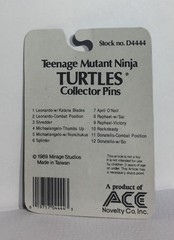 TMNT Leonardo #2 Combat Position Collector Pin VTG 1989 Ace Novelty Turtles NOS