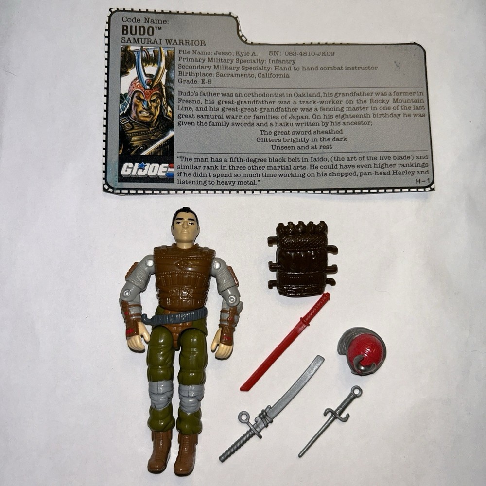 Vintage GI Joe Budo Action Figure Complete 1988 File Card Tight Joints AW