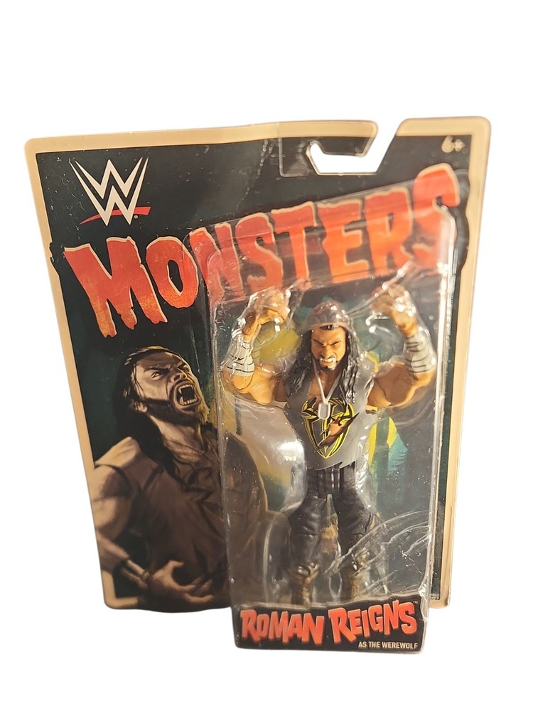 WWE Monsters ROMAN REIGNS as THE WEREWOLF Mattel MOC OTC Bloodline Shield Read