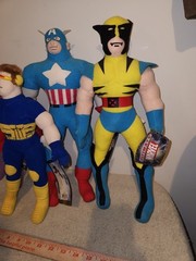 Lot of 4 X-Men Marvel Kellytoy Wolverine Magneto Captain Cyclops Plush Dolls Toy