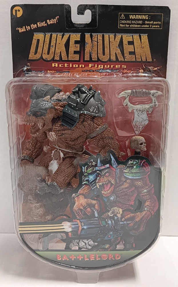 BATTLELORD DUKE NUKEM ACTION FIGURES RESAURUS 1997 UNOPENED SHELF-WEAR TO CARD