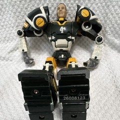 Robot Character Action Figure Toy, Plastic Material, Black Yellow White Gray