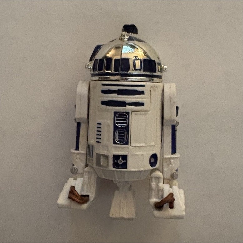 Star Wars R2-D2 Action Figure 2in Plastic White Blue Silver TV Movie Games