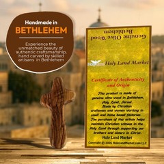 Two Olive Wood Comfort Crosses with Velvet Bags & Lord’s Prayer Cards -4 In each