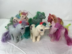 Vintage 1980’s HASBRO G1 MLP My Little Pony Lot of 6 Unicorns and Pegasis Adults