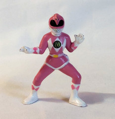 Vintage MM Power Rangers 5 piece set of 3″ Red Black Yellow Blue Pink 1994