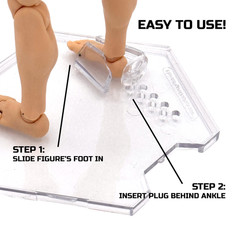 Peg-Free Footstands (9-Pack), Action Figure Stands, Clear, for 1/12 Scale Figure