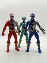 Power Rangers Lightning Coll. LOT: Dino Fury RED, BLUE, GREEN Ranger 6” Figures