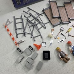 Mighty World Construction Site 8614 Playset 3 Figures Scaffolding Tools 48pc Inc