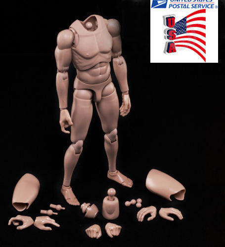 US 1/6 Male Figure Body Model Toy MX02-A Suntan Skin Flexible For 12″ Action Hot