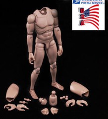 US 1/6 Male Figure Body Model Toy MX02-A Suntan Skin Flexible For 12″ Action Hot