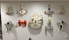 Vintage Star Wars Vehicle Wall Mount Bracket Display Stand X-Wing Falcon TIE