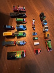 Lot Of Thomas The Train Mixed Cars Die Cast and Plastic Various Sizes *See Pic