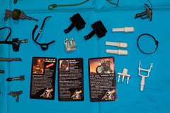 vintage RAMBO WEAPONS PARTS LOT #40 guns sword ammo belt holsters FREE SHIP