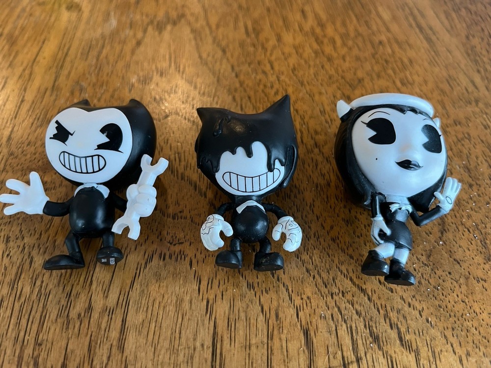 Lot Of 3 Bendy and the Ink Machine Action Figures PhatMojo Meatly Games