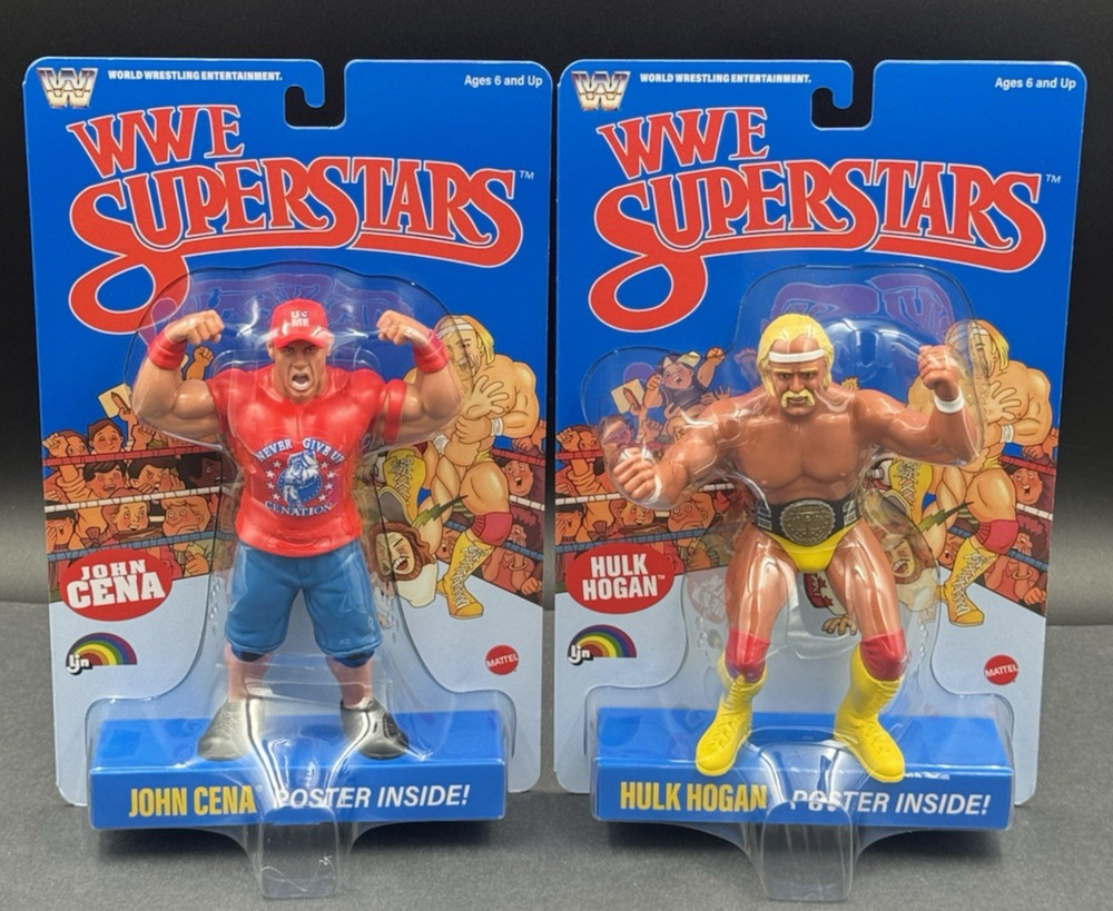 WWE SUPERSTARS LJN 2026 SET OF 2 HULK HOGAN & JOHN CENA 8” WRESTLING FIGURES NEW
