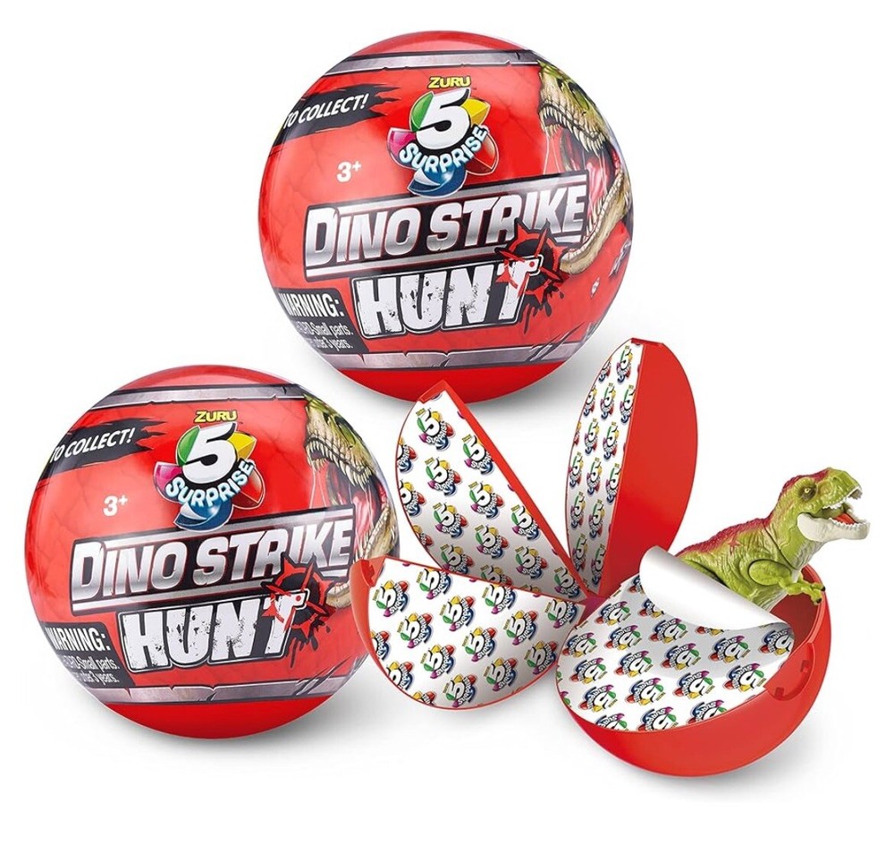 Lot of 5 – Dino Strike Hunt Zuru 5 Surprise – Factory Sealed Red Mystery Ball