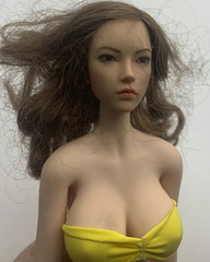 Super Duck 1/6 Female Head Sculpt Brunette Seamless 12″ Doll Body Posable Figure