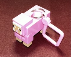 Rare Minecraft Hangers Series 1 Figures: Pink and White Sheep