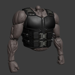 1/6 Scale Action Figure Chest Armor: Day Walker v1b (Blade)