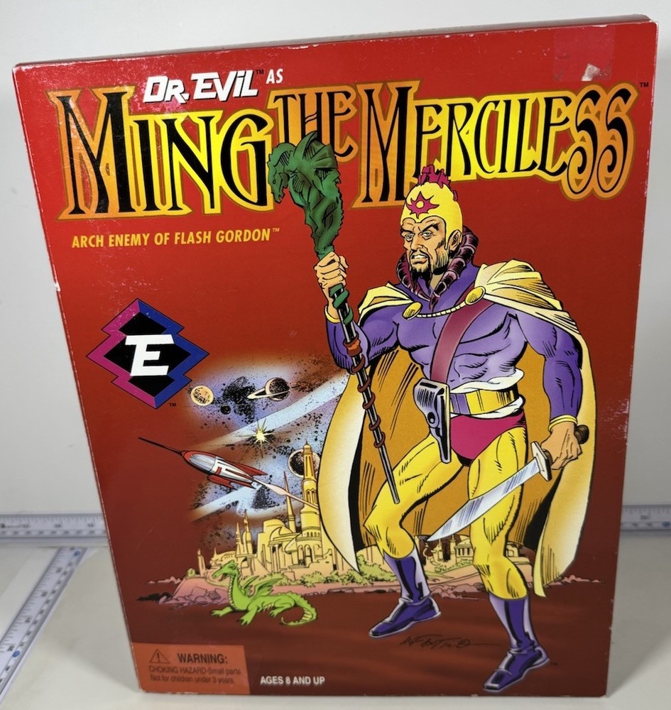 Playing Mantis Dr. Evil Ming Merciless & Flash Gordon Captain 12” 1999 2 Lot