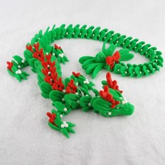 Mistletoe Dragon – 3D Printed Articulated Holiday Toy – Cute Christmas Gift Idea