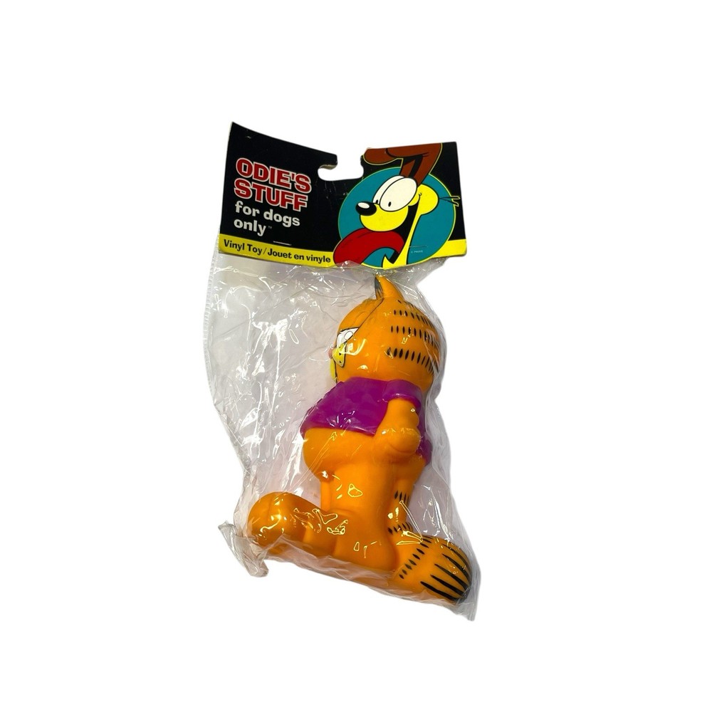 Vintage 1980’s NOS Garfield “Bite Me” Vinyl Dog Toy Odie’s Stuff NEW Sealed