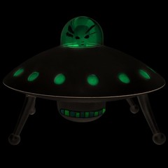 Alien Glow-in-The-Dark UFO Space Ship and Bendable Action Figure Toy